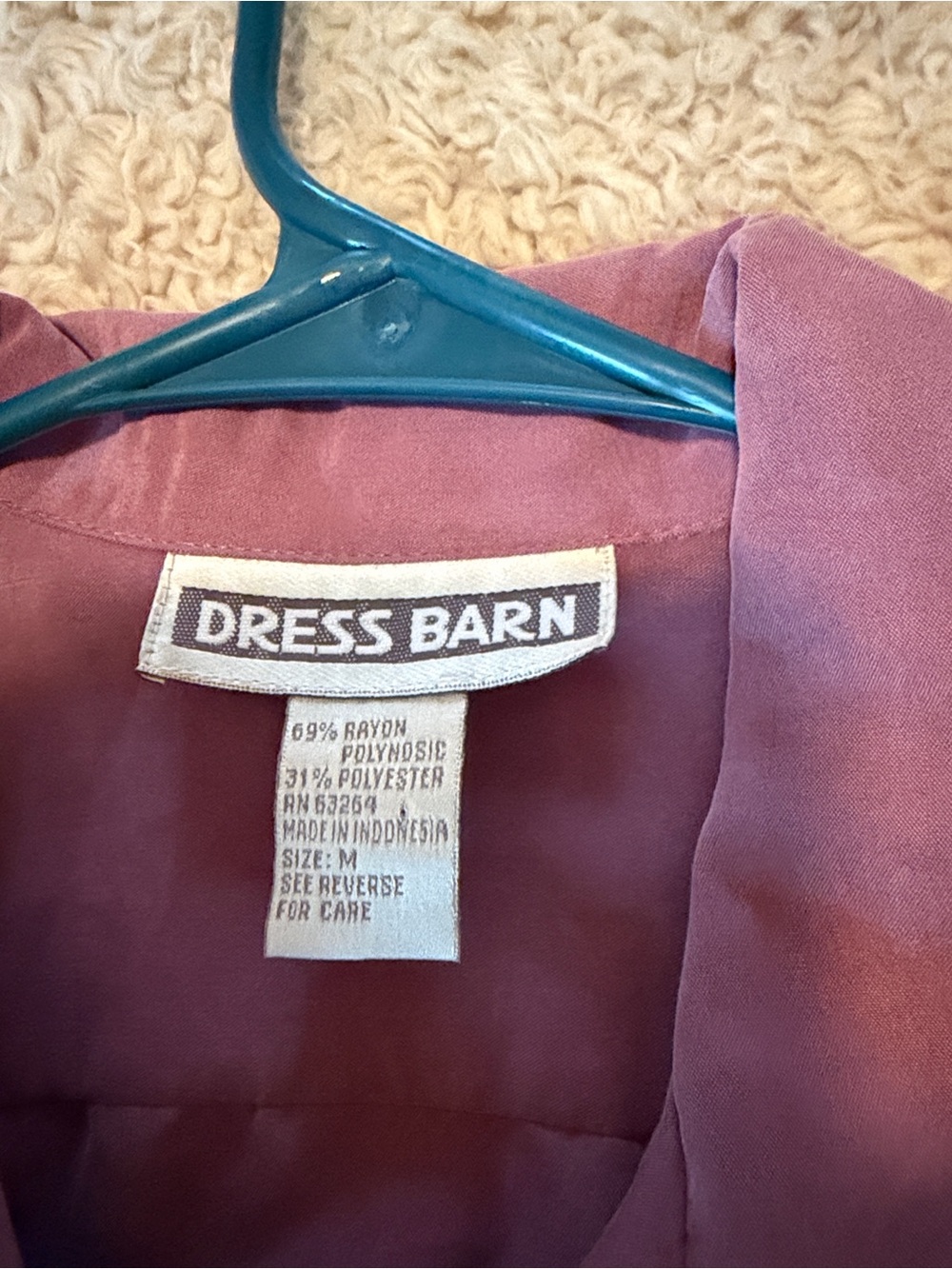 Dress Barn Mauve Button-Down Top